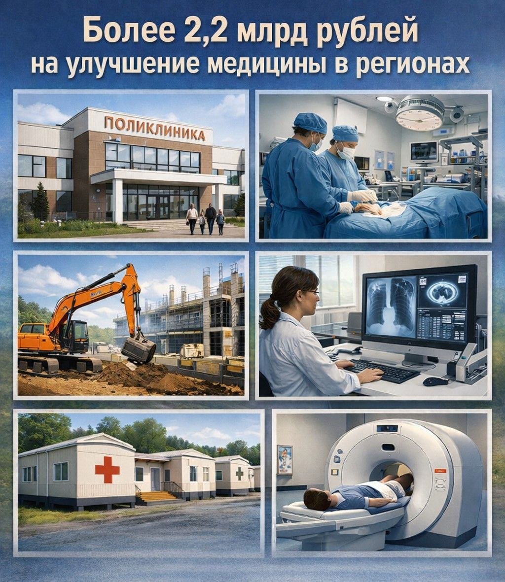 📈Правительство добавило регионам свыше 2,2 млрд рублей на первичное здравоохранение