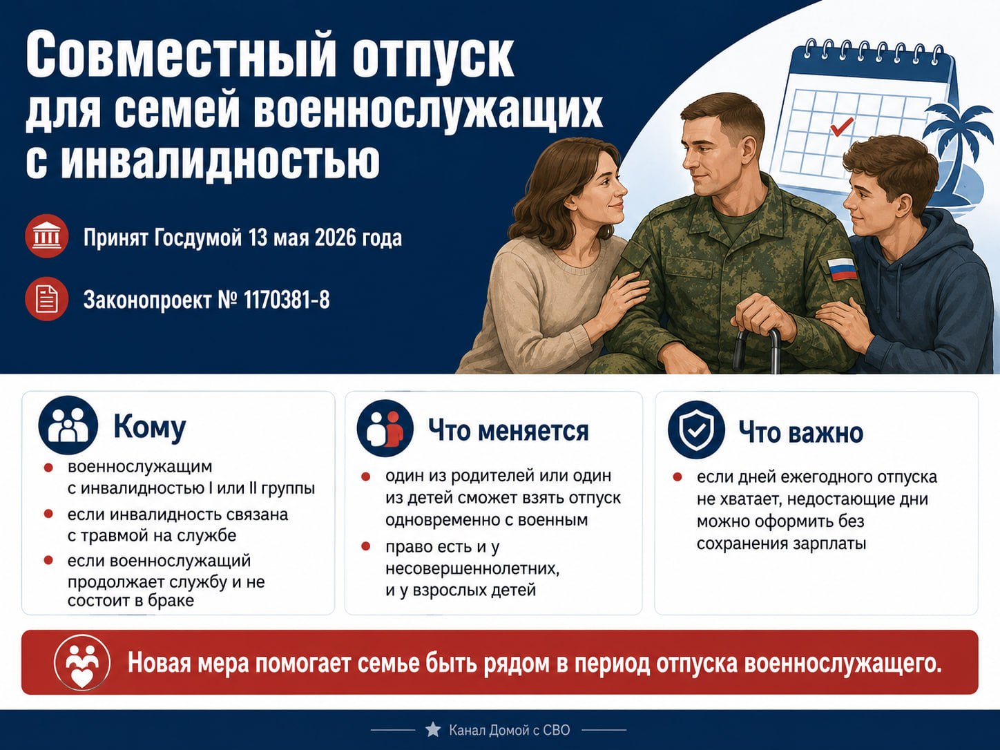 Отпуск родственнику военнослужащего