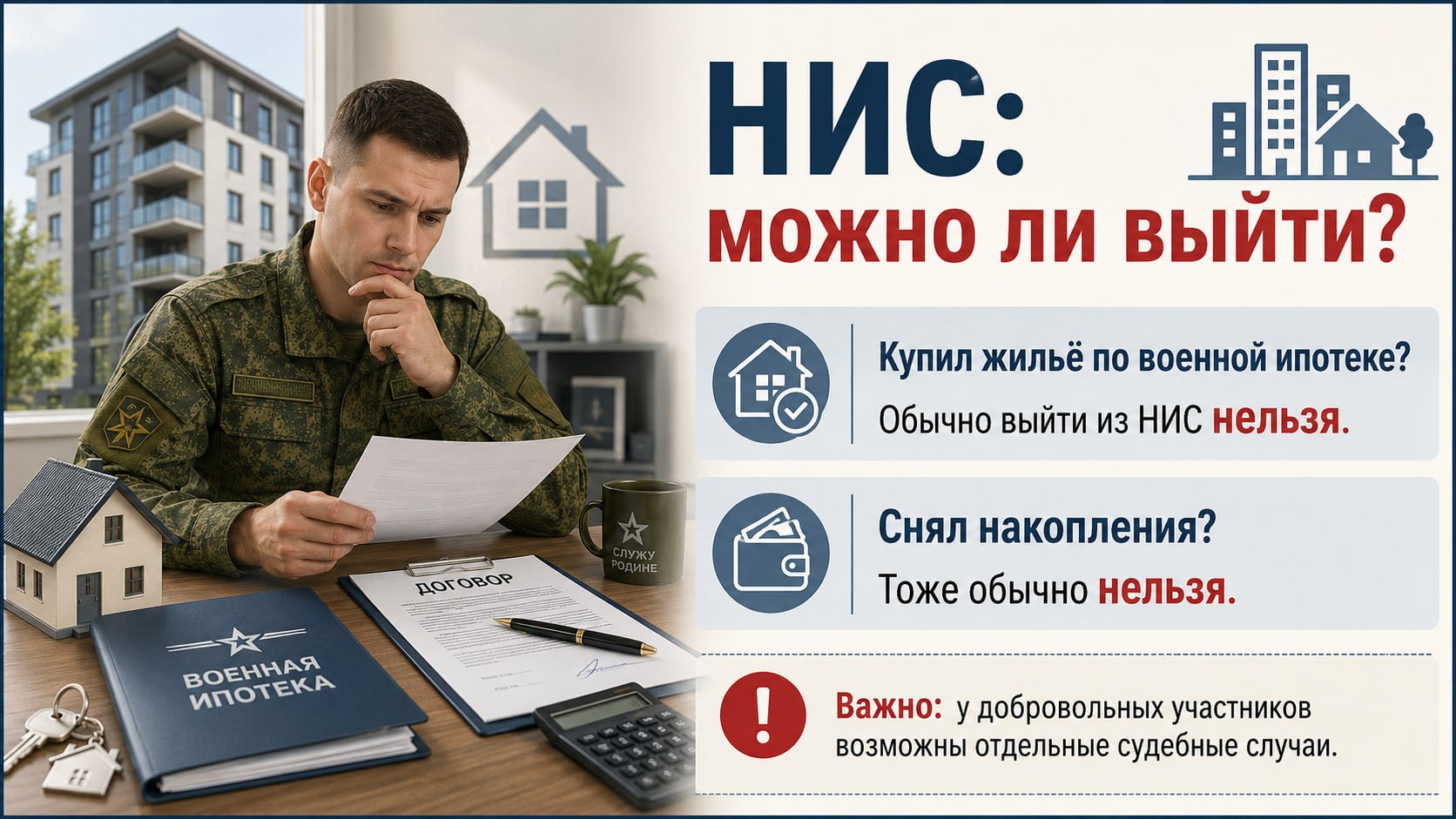 ✔️НИС: можно ли выйти, если уже купил жильё или получил накопления?