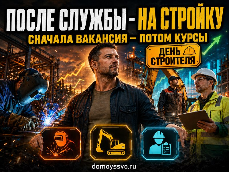 После службы — на стройку: сначала вакансия, потом курсы